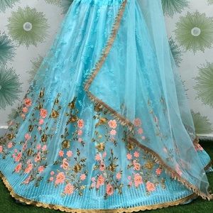 Cinderella Sky Blue Lehenga and Dupatta